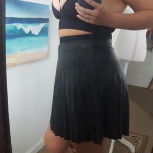 Jcrew pleather pleated skirt